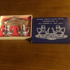 Expo 86’ Teapot Salt & Pepper Shakers with Tray - Antique Reproduction